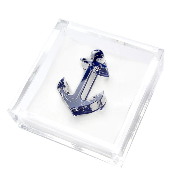 Tara Wilson Cocktail Napkin Holder Set - Anchor