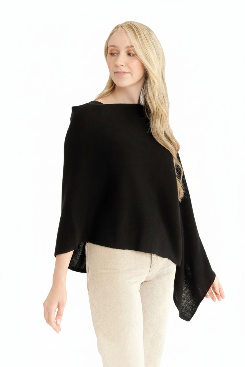 Alashan 100% Cashmere Dress Topper Ebony