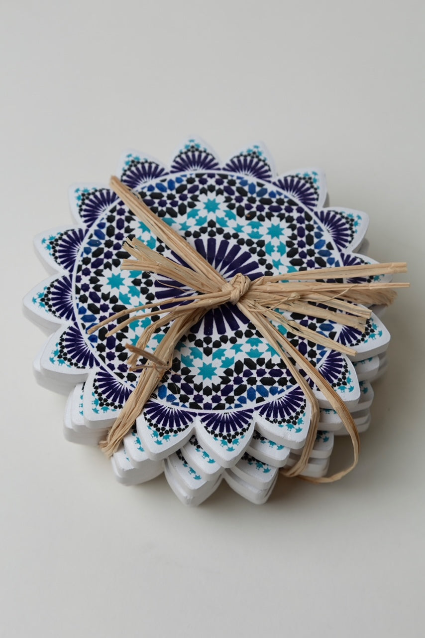 ONE Violet Moroccan Coaster S/6