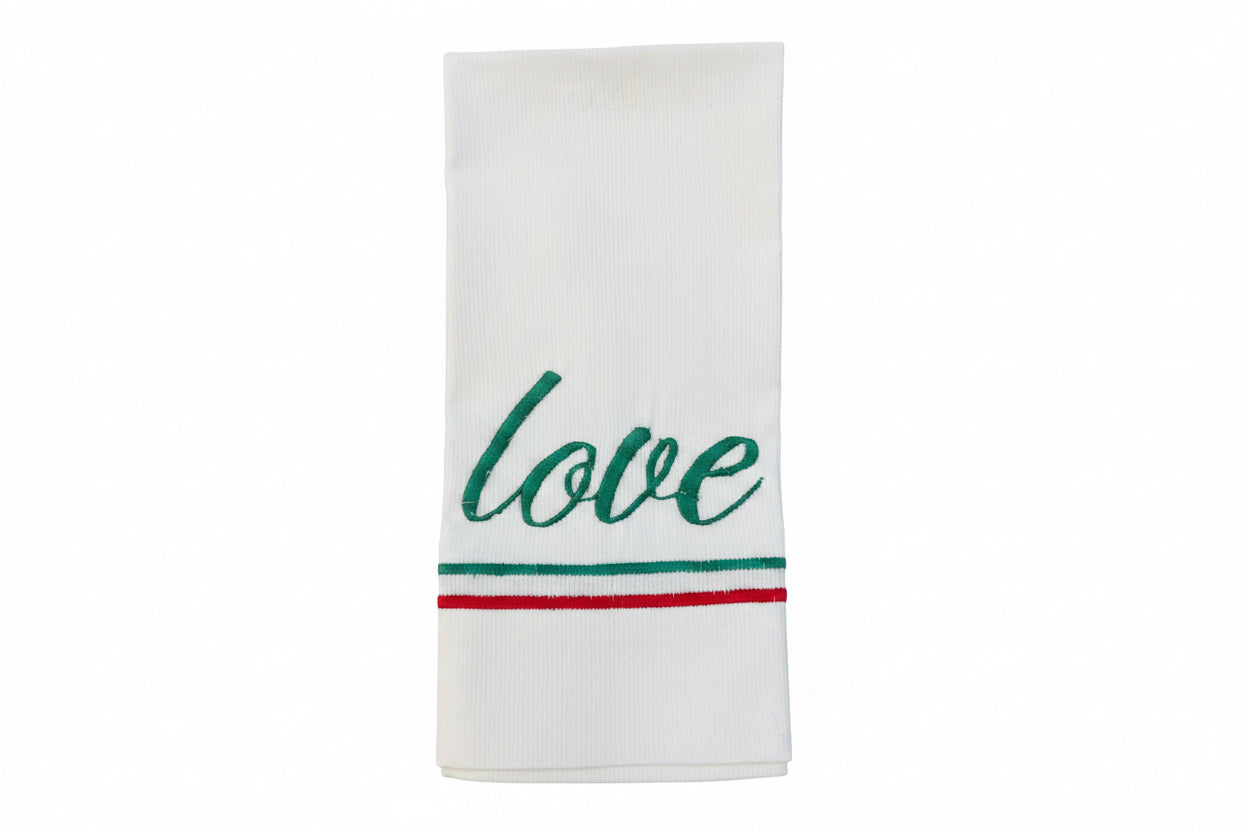 Hya “Love” Linen Towel Green