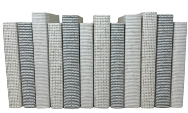 Woven Flax Book Set - White/Cream/Bliss