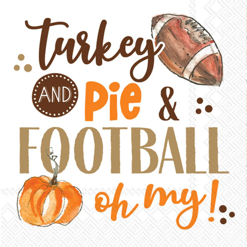 Boston Cocktail Napkins Turkey Pie Football