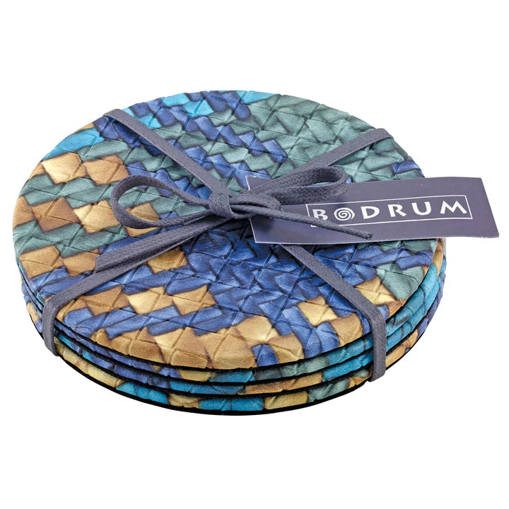 Bodrum Nantucket Coaster S/4 Blue