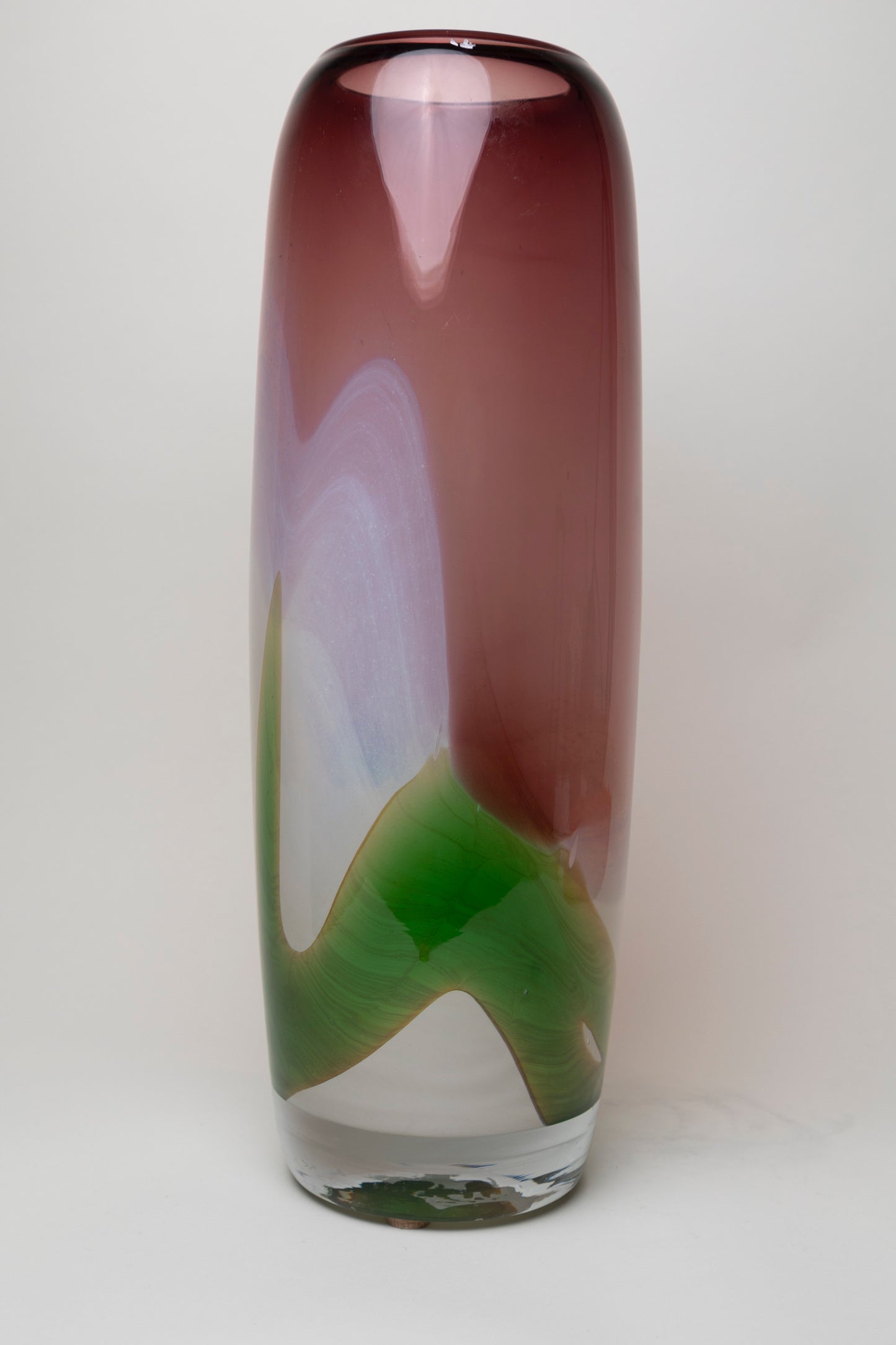 ONE TALL PINK AND GREEN VASE
