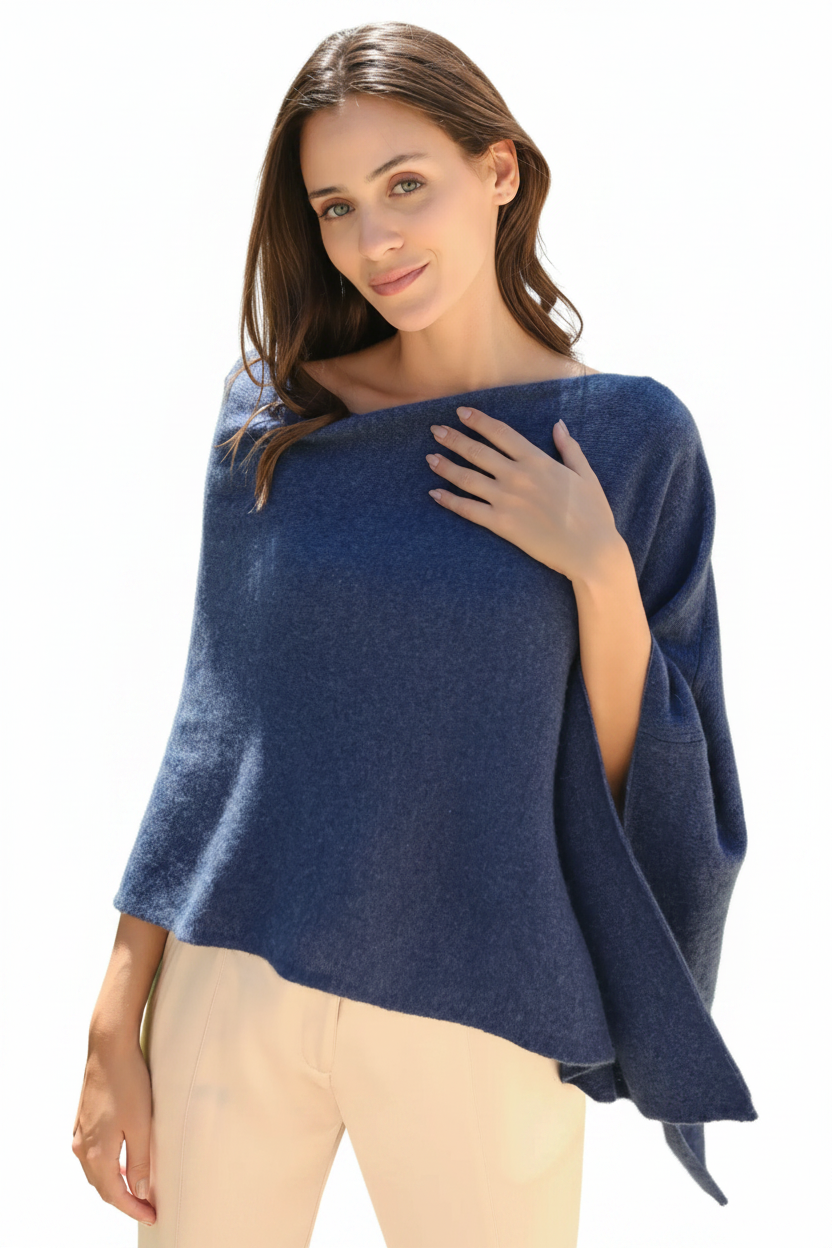Alashan 100% Cashmere Dress Topper Denim
