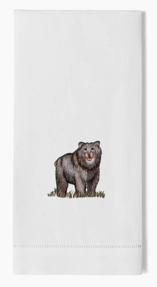 Henry Black Bear Hand Towel