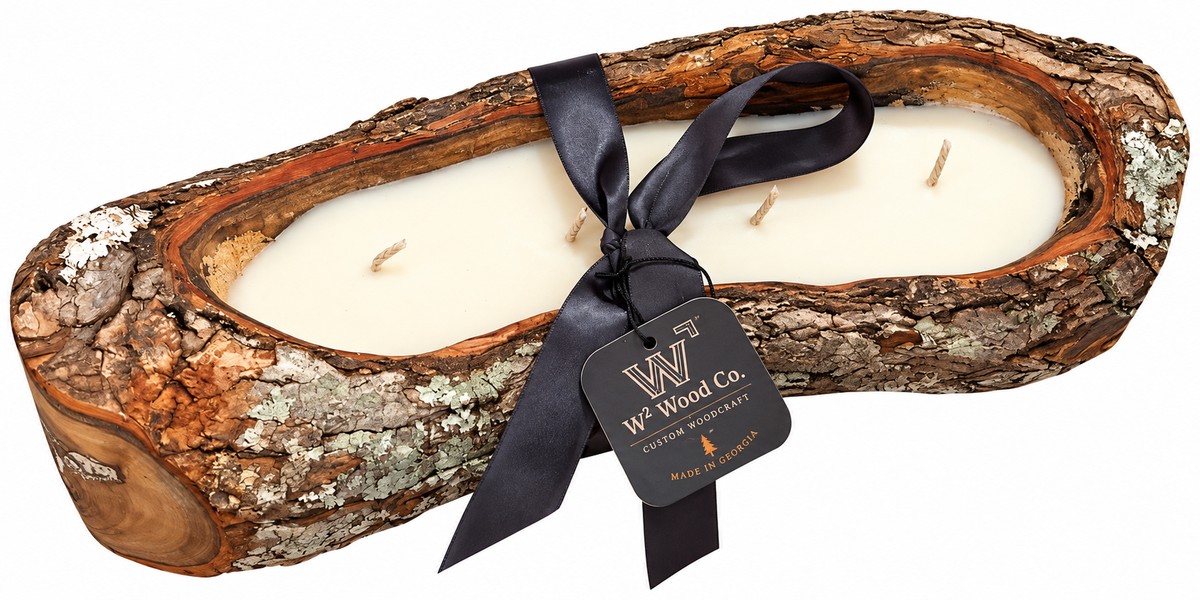W2 Wood Organic Bowl Candle Med
