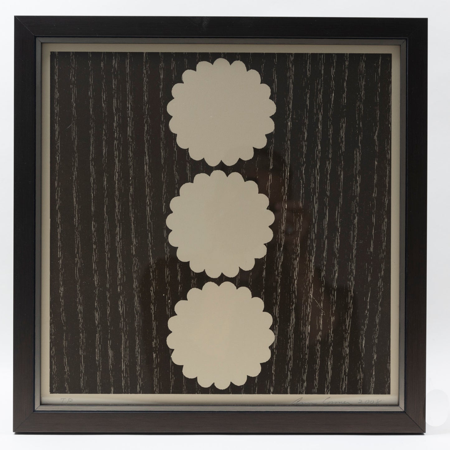 BANGZ Art Sm Brown w/ 3 White Scallops FR