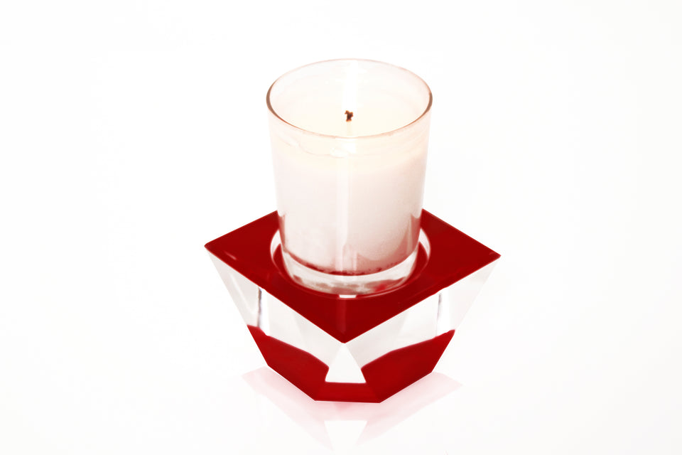 Alexandra Von Furstenberg Pedestal Candle Holder - Ruby