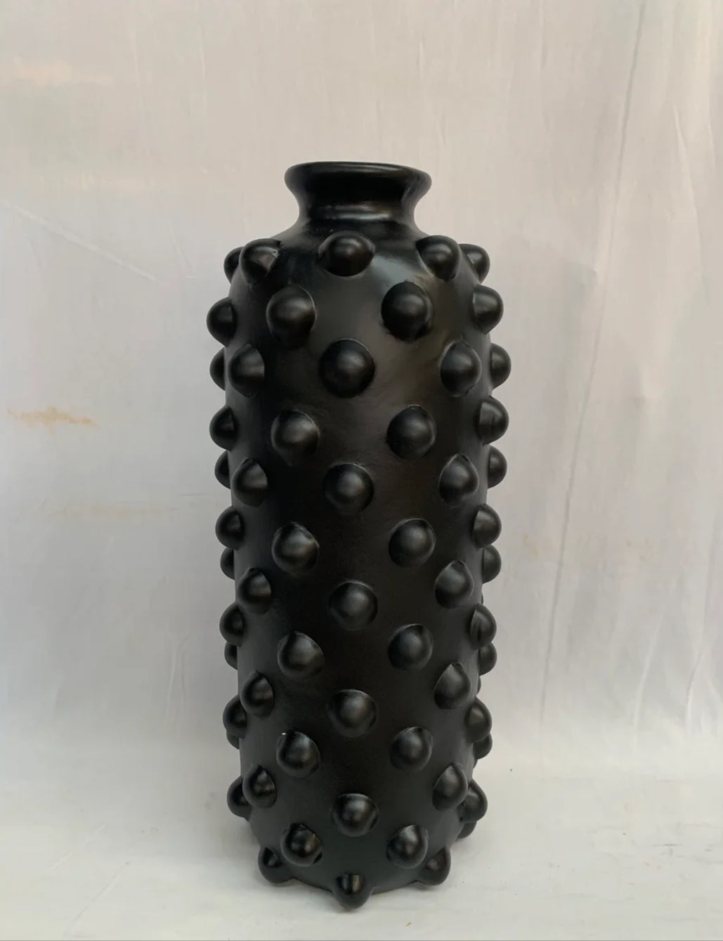 Prima Tall Studded Table Vase Black