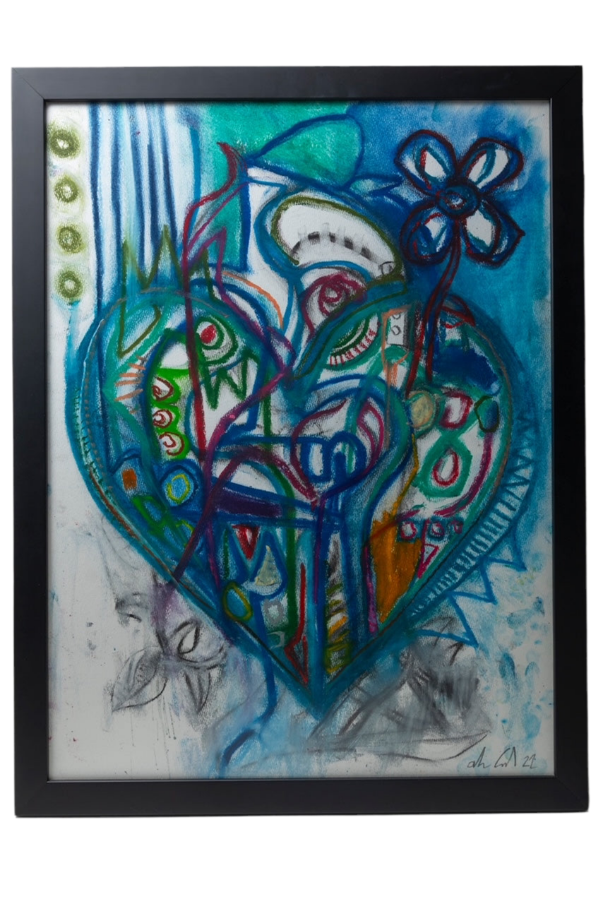 Cook Teal Heart Abstract