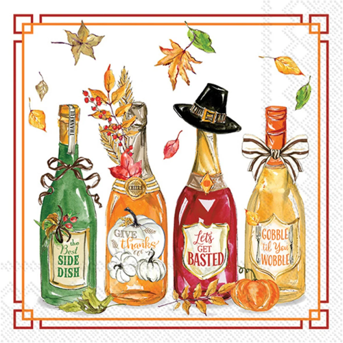 Boston Cocktail Napkin Fall Bottles