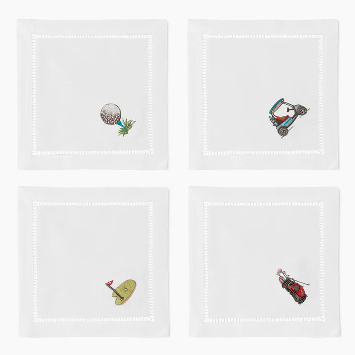 Golfing Cocktail Napkins, S/4
