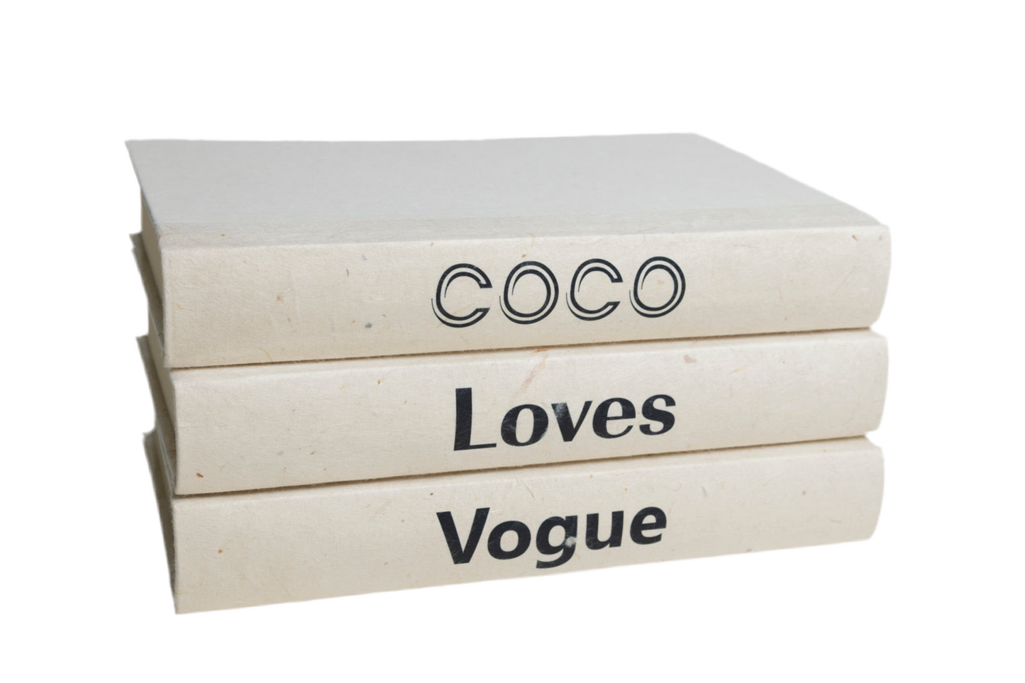 E Law Custom Lettering on Cream Books - Coco