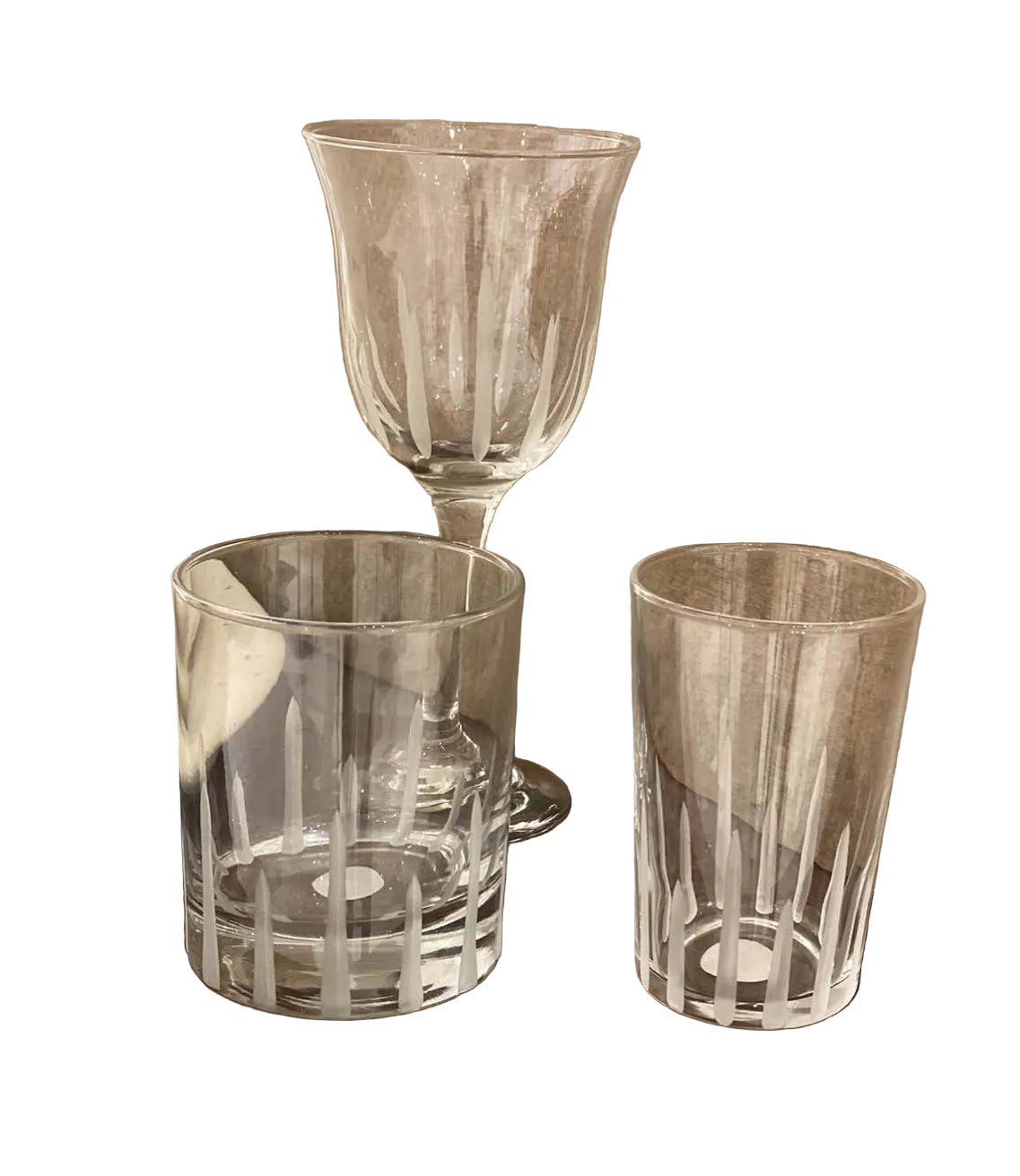 Scents & Feel Wine Glasses Rayure Frosted S/6