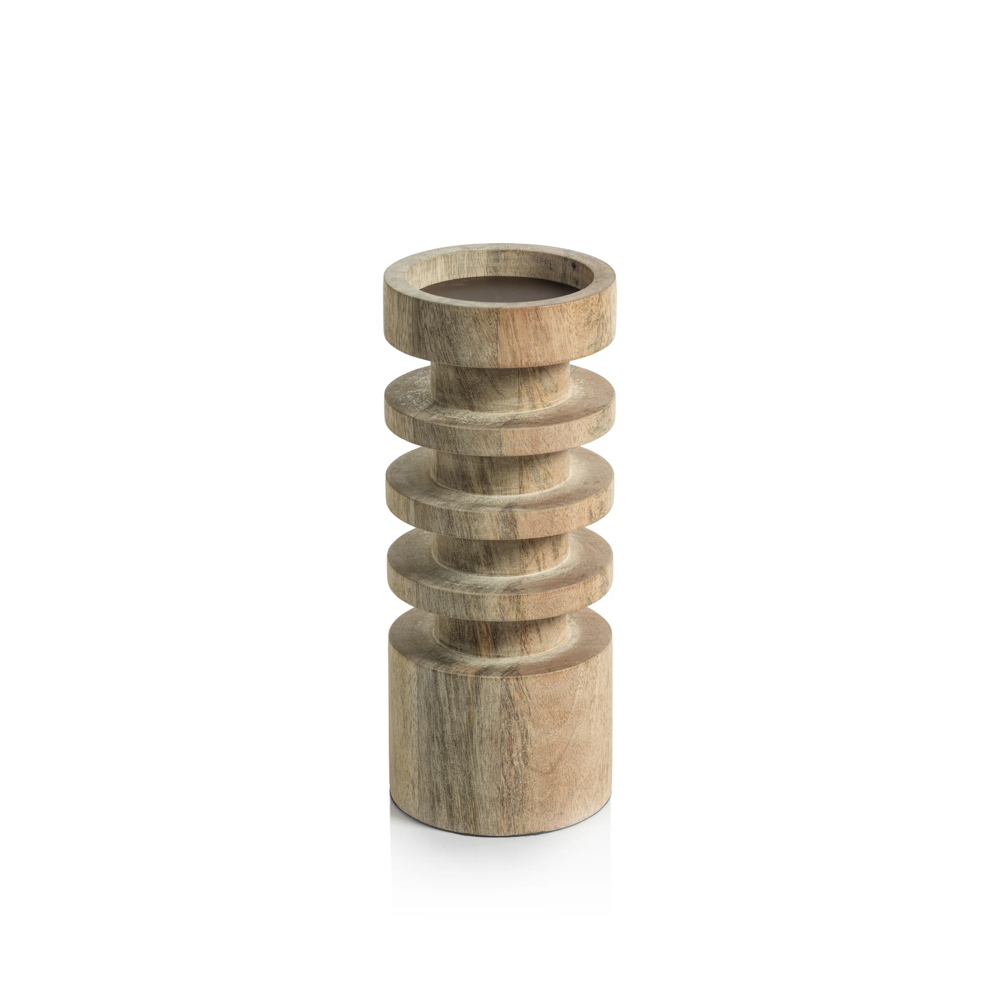 Zodax Le Salama MD Wood Pillar Candle Holder