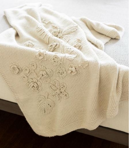 Dove & Donkey Flora in Cloud Throw