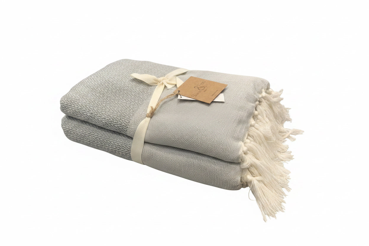 Scents & Feel Throw Chevron Pearl Grey