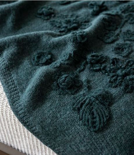 Dove & Donkey Flora In Cypress Throw