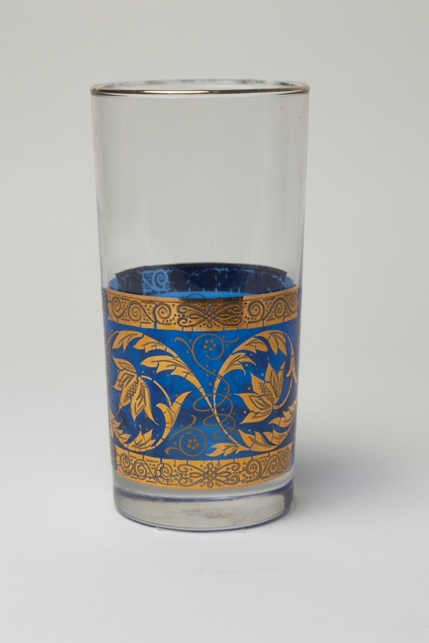 FDG Vintage Blue/Gold Band glass