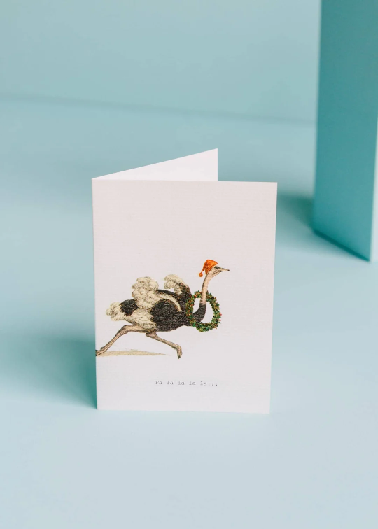 Margo Elena Fa La La La Ostrich Card