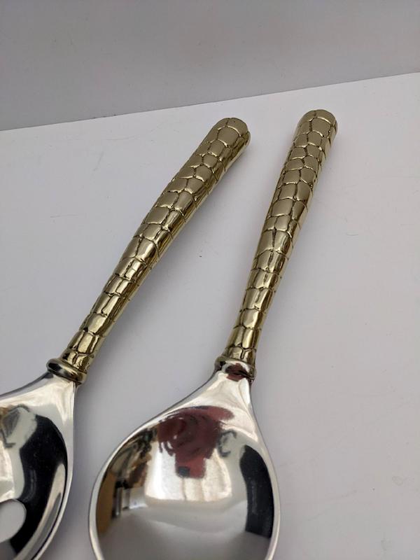 Sierra Gold Crocodile Salad Servers