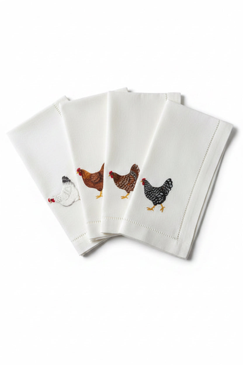 ONE Rooster Linen Napkin S/4