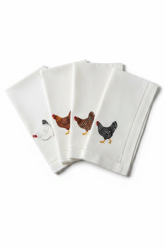 ONE Rooster Linen Napkin S/4