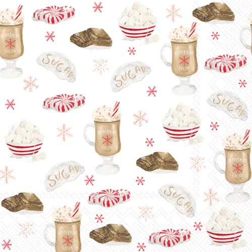 Boston Cocktail Napkin Peppermint Cocoa