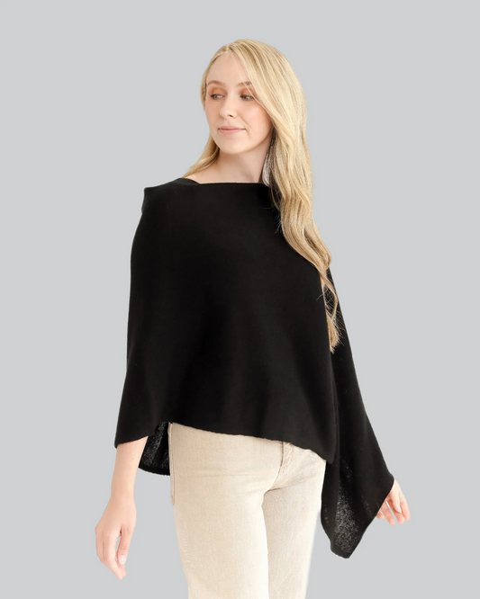 Alashan 100% Cashmere Dress Topper Ebony