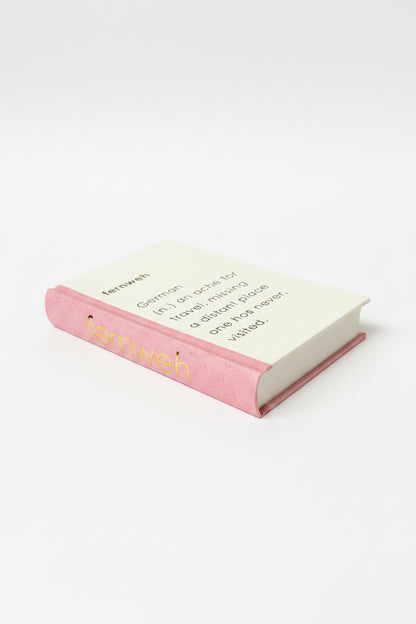 E Law Gold Aesthetic Word Fernweh Lt Pink