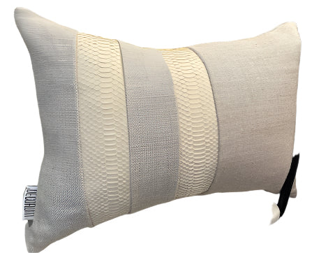 DEC Paulina Linen/ivory Python  14x20  Pillow