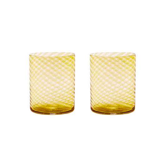 Saban Stemless Wine Glass - Twisty - Amber