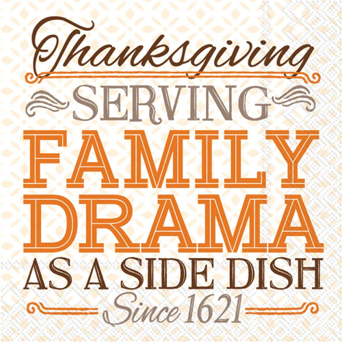Boston Cocktail Napkin Serving Family Drama
