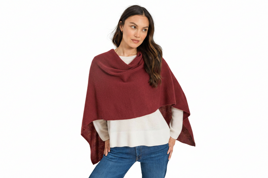 Alashan 100% Cashmere Dress Topper Sangria