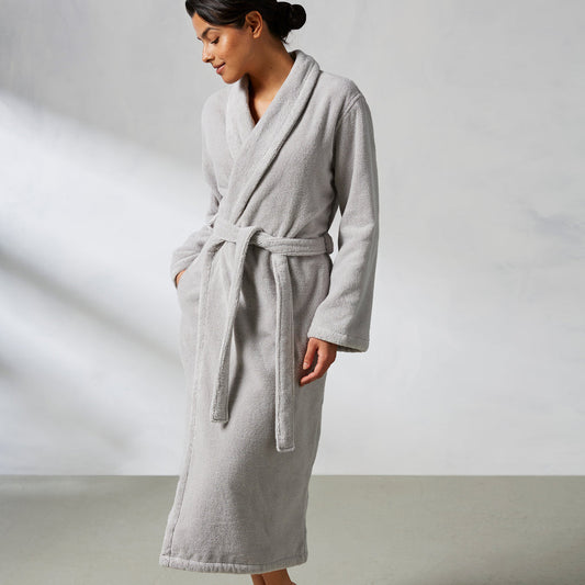 Kassa Turkish Plush Robe Light Grey Large