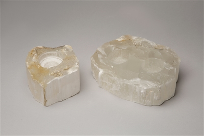 Bidk Selenite 2 Tealight Votive Holder