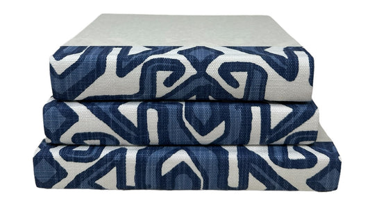 E Law Bermuda Blue Geo Fabric Off-Wh