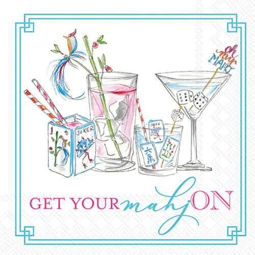 Boston Cocktail Napkins Mahjong Drinks