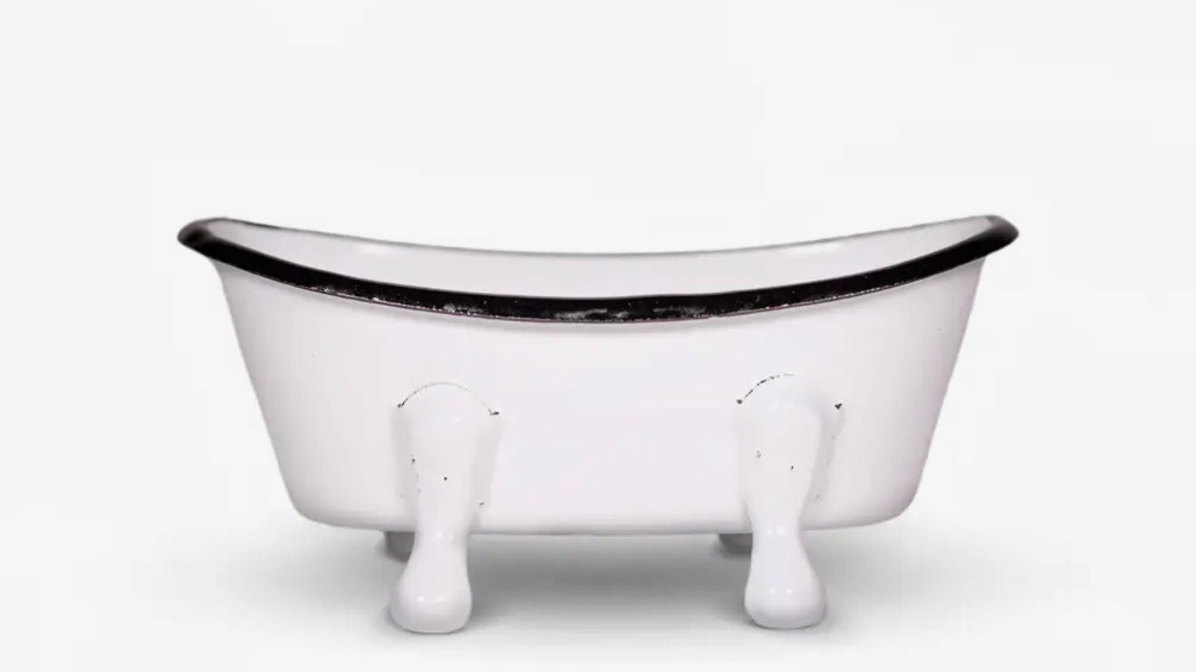 Smoky Mountain Soaps Soap Dish Wh/Blk Trim