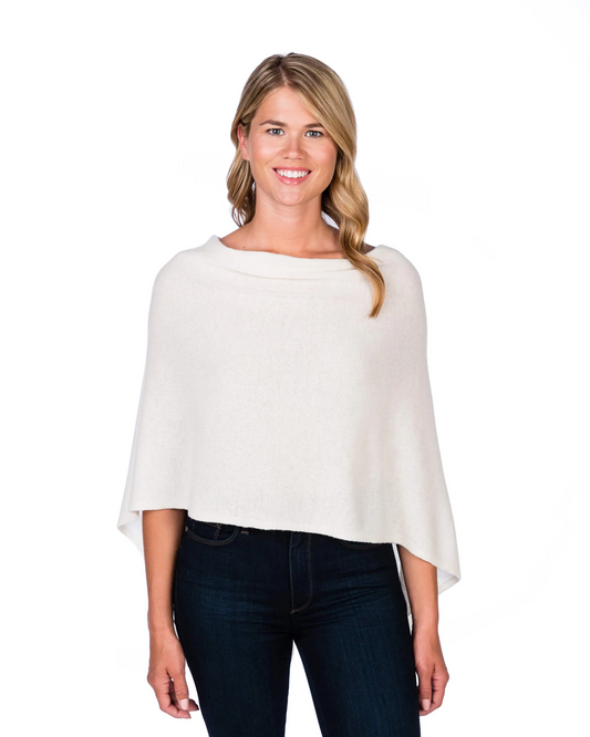 Alashan 100% Cashmere Dress Topper Snow
