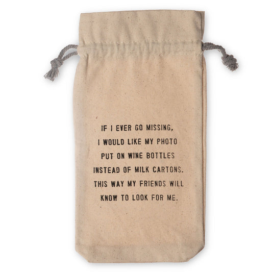 Sugarboo If I Ever Go Missing Wine Bag