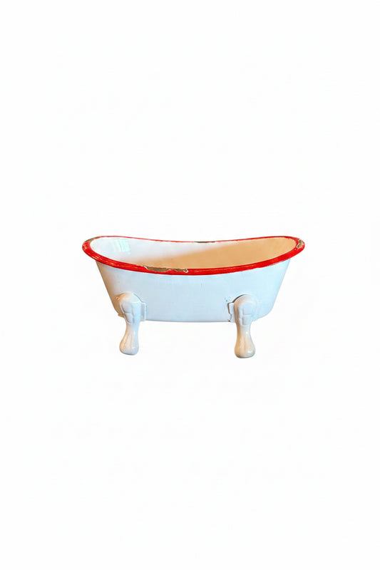 Smoky Mountain Soaps Soap Dish Wh/Red Trim