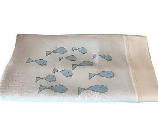 Alashan Under the Sea Creatures Baby Blanket Blue