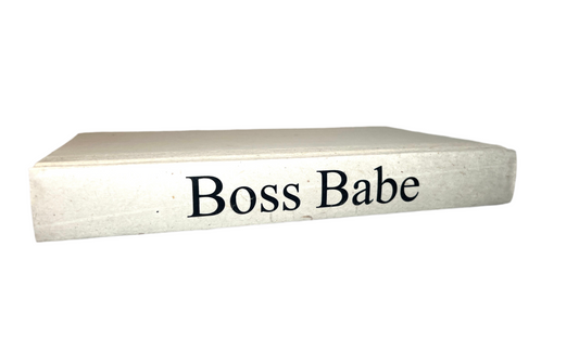 E Law Custom Lettering on Cream Books - Boss Babe