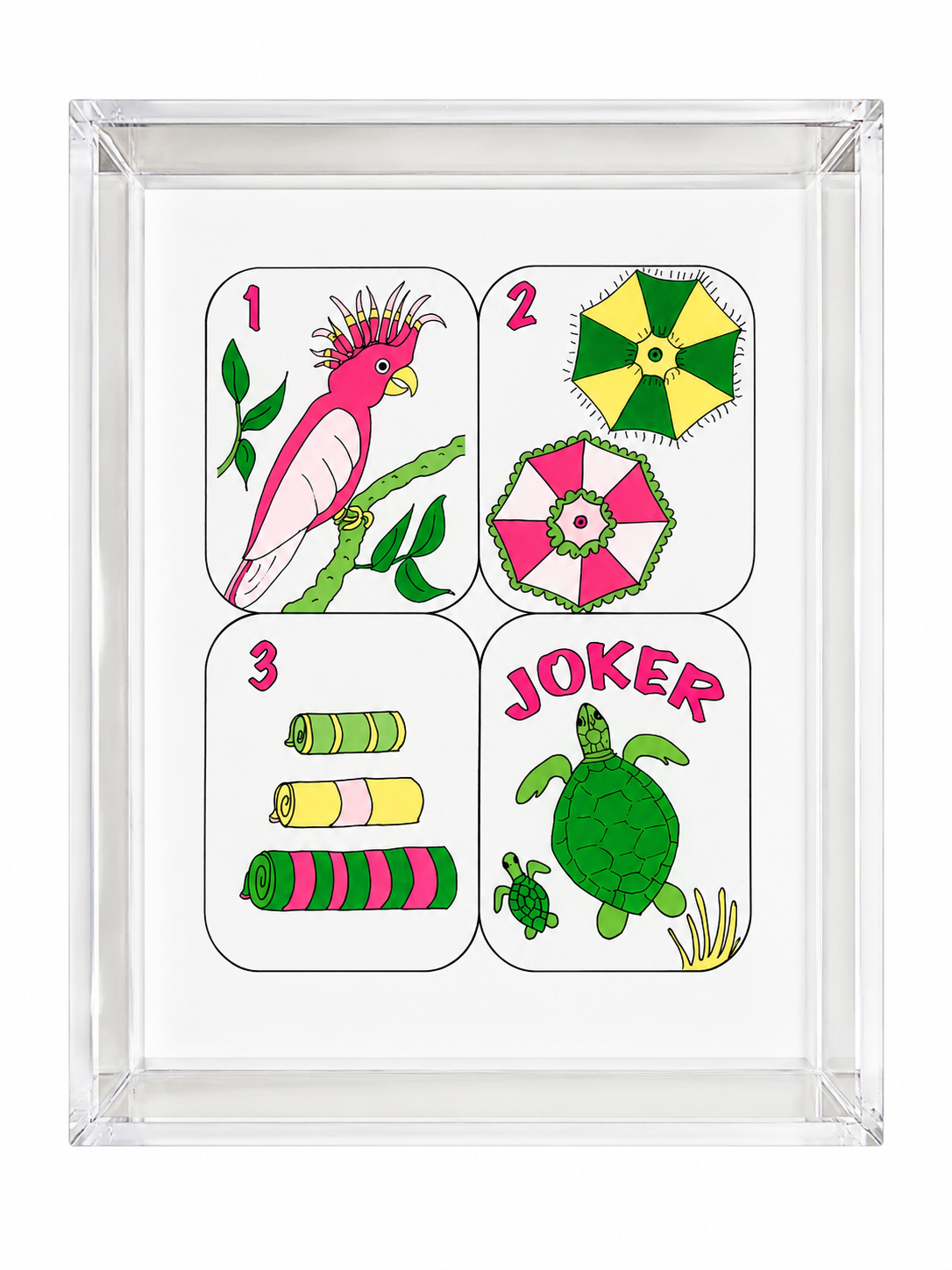 TW Acrylic Tray Palm Beach Mahjong Tiles