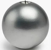 Meloria Ball Candle Medium Metallic Silver