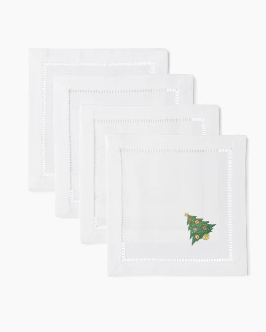 Ornament Tree Cocktail Napkins, S/4