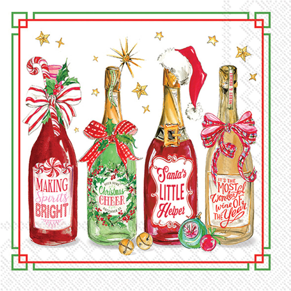 Boston Cocktail Napkin Christmas Bottles