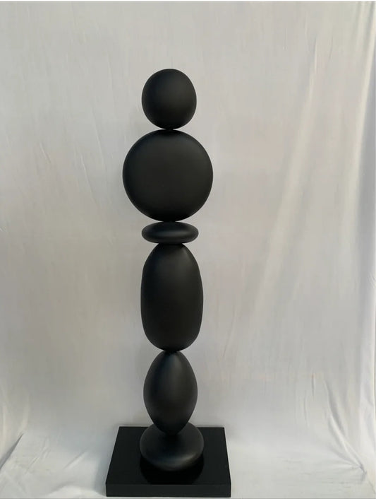 Prima Stone Sculpture Black Matte-Tall